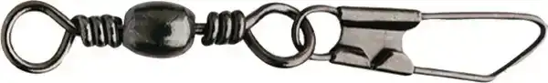 Black Barrel Swivel + Safety Snap Maat: 18