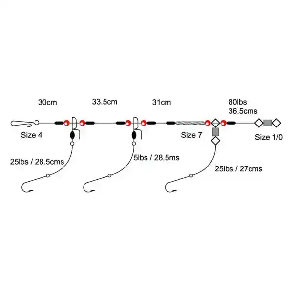 3 Hook Clipped Rig Haak: 4