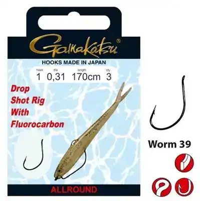 Dropshot Rig Worm 39 Haak: 1 - 0,31 mm - 170 cm