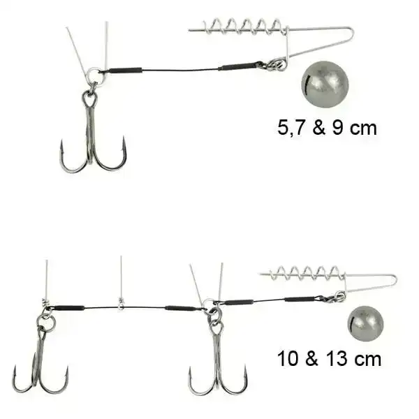 Softbait Spiral Stinger Haak: 1 - 10 gram - 9 cm